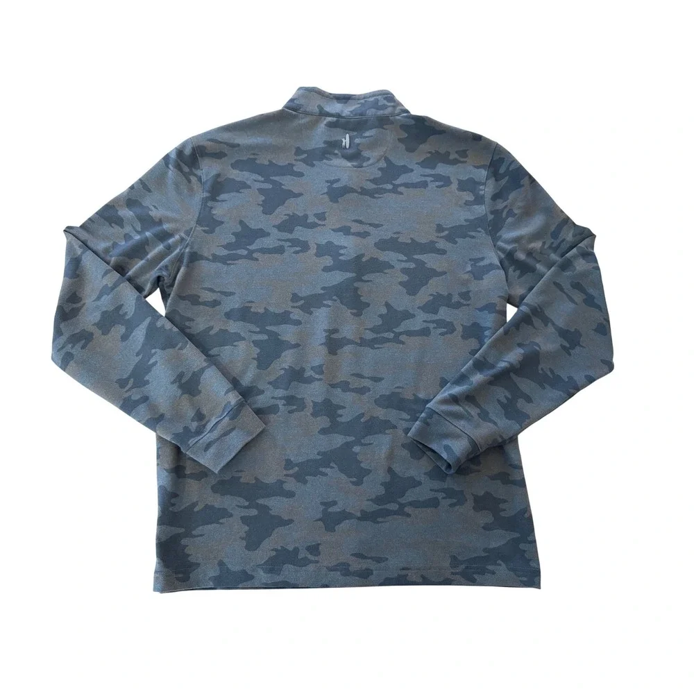 Johnnie-O Lightweight Camo Quarter Zip Pullover Blue Performance Stretch Golf M